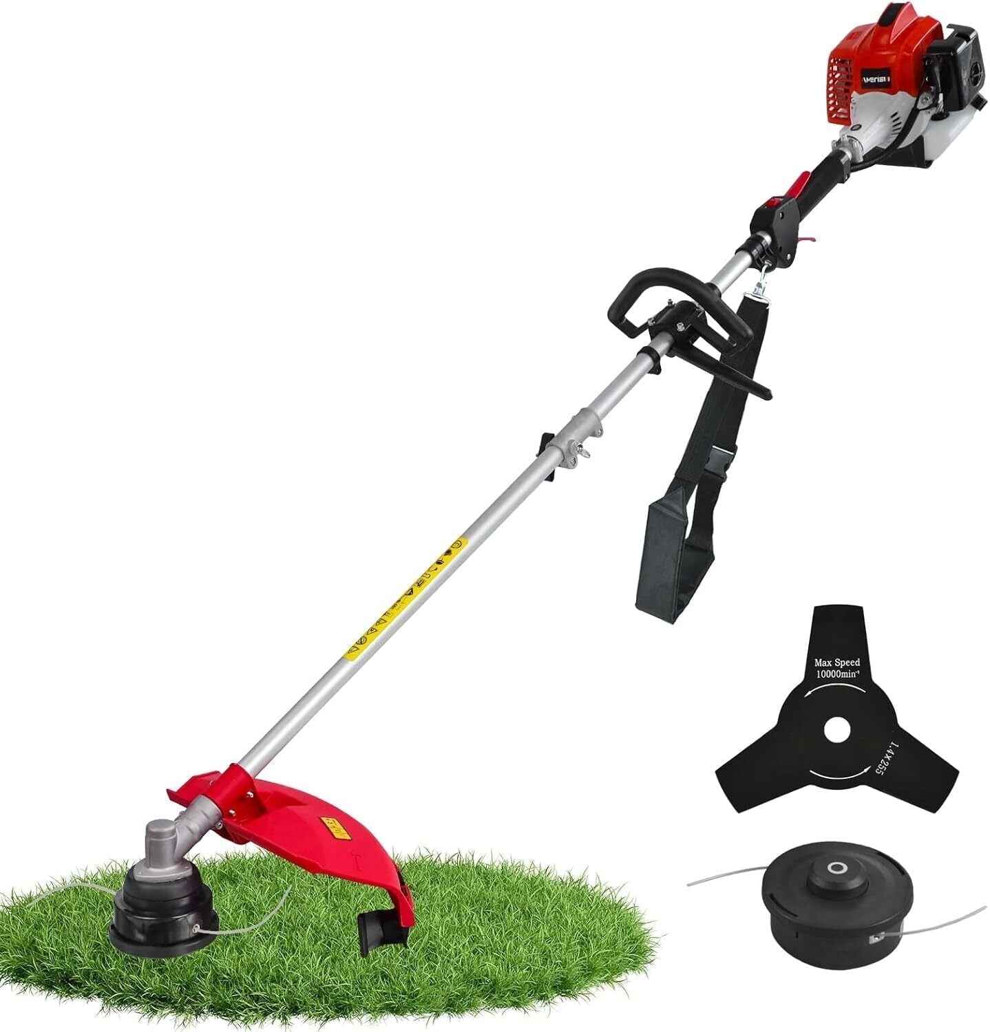 Amerisun 25.4cc Gas String Trimmer, Gas Weed Wacker, weed trimmer，3-in-1 String Trimmer/Edger 16-Inch with 10-Inch Brush Cutter for Grass Cutting