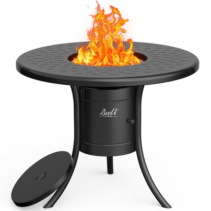 BALI OUTDOORS Dual 1-Pound Propane Fire Pit Table for Outside Patio, 26Inch Black