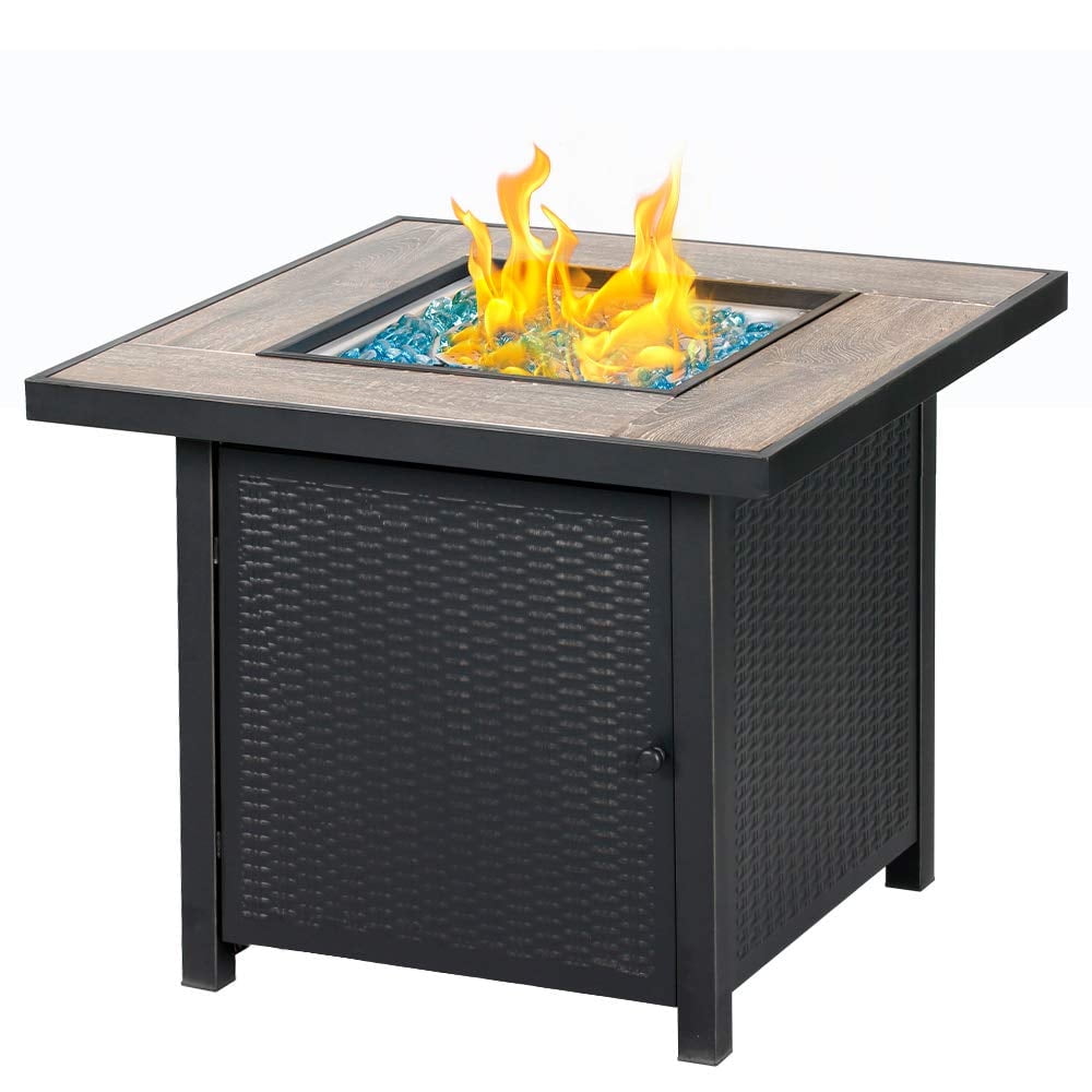 BALI OUTDOORS Propane Gas Fire Pit Table with Lid for Outside Backyard, Patio 50000 BTU 30 inch