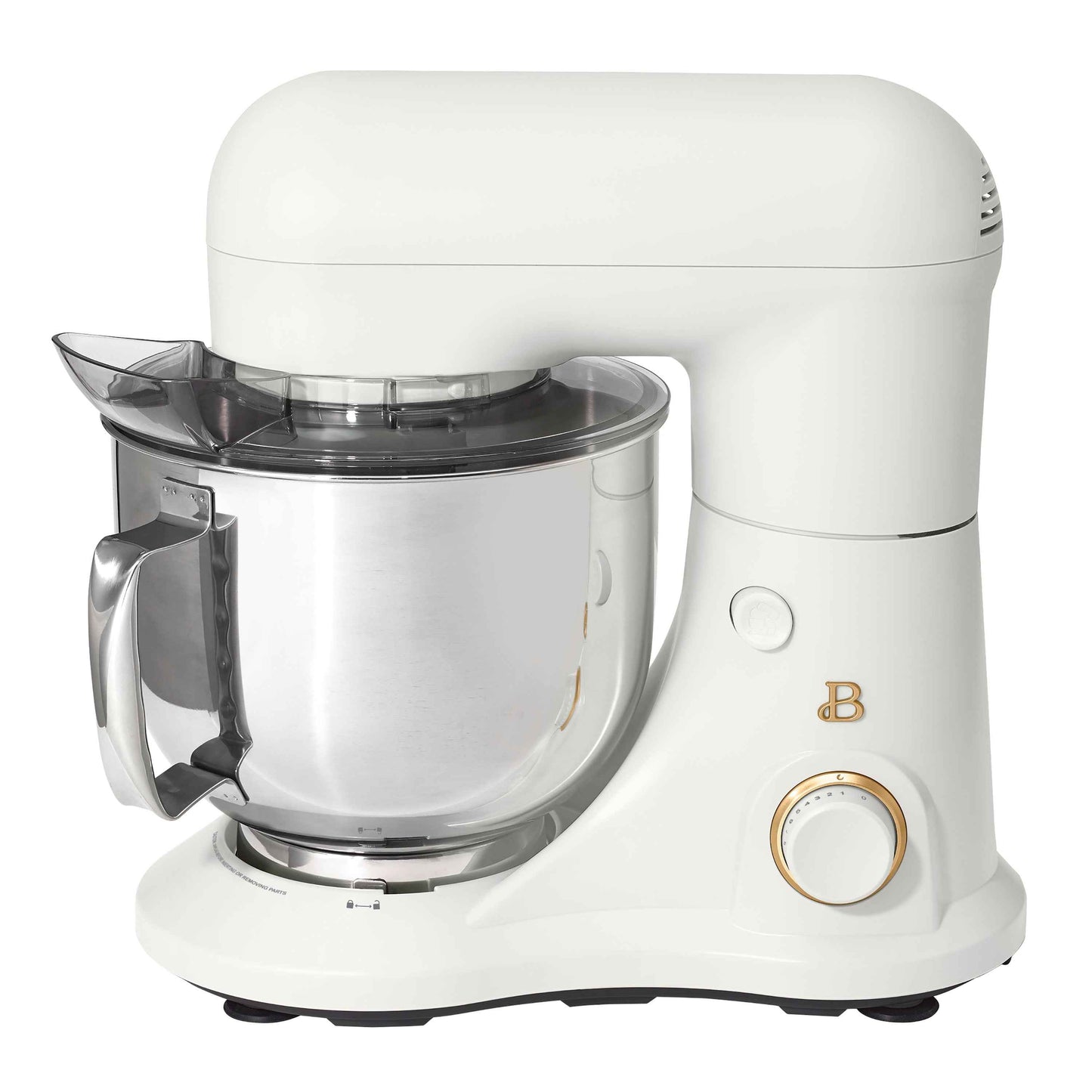 Beautiful 5.3 Qt Stand Mixer, White Icing with Flat Beater, Dough Hook, Balloon Whisk