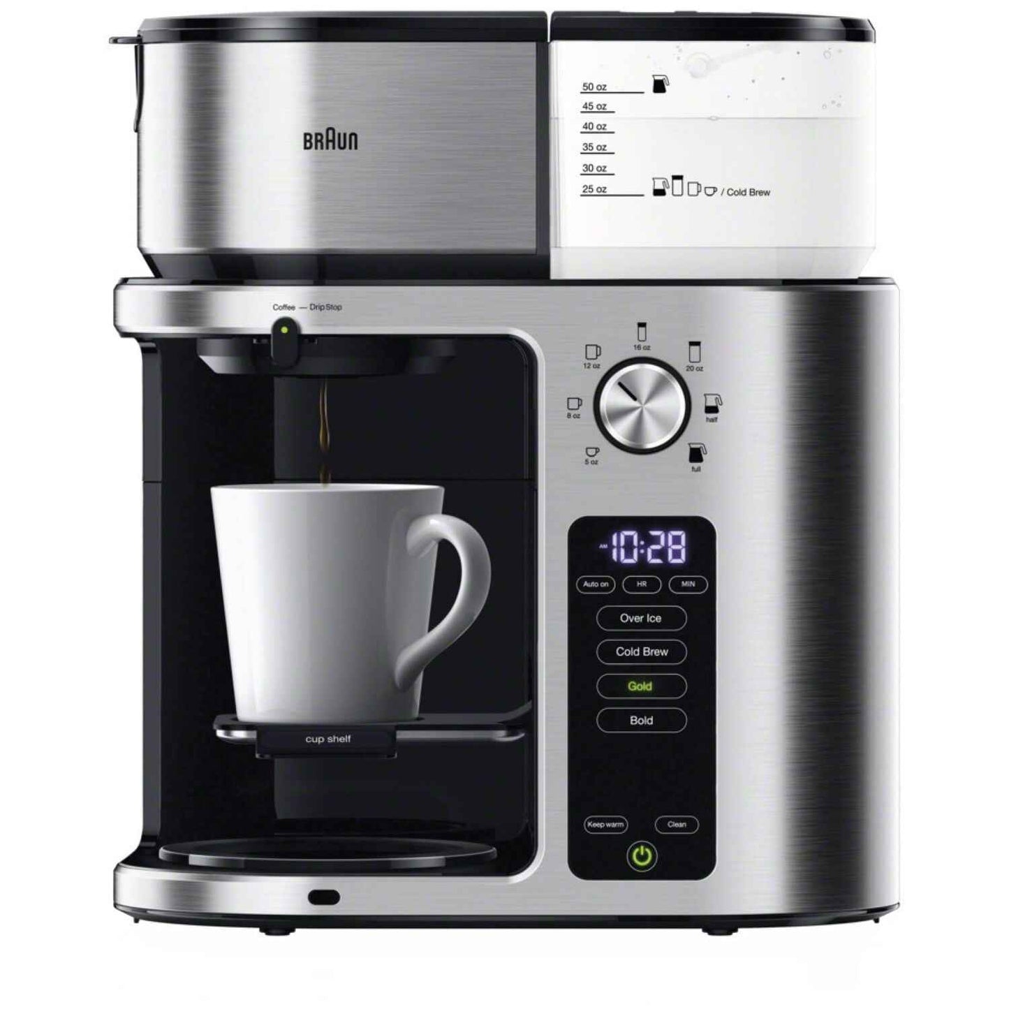 Braun MultiServe Drip Coffee, Single Serve Brewer, KF9270SI