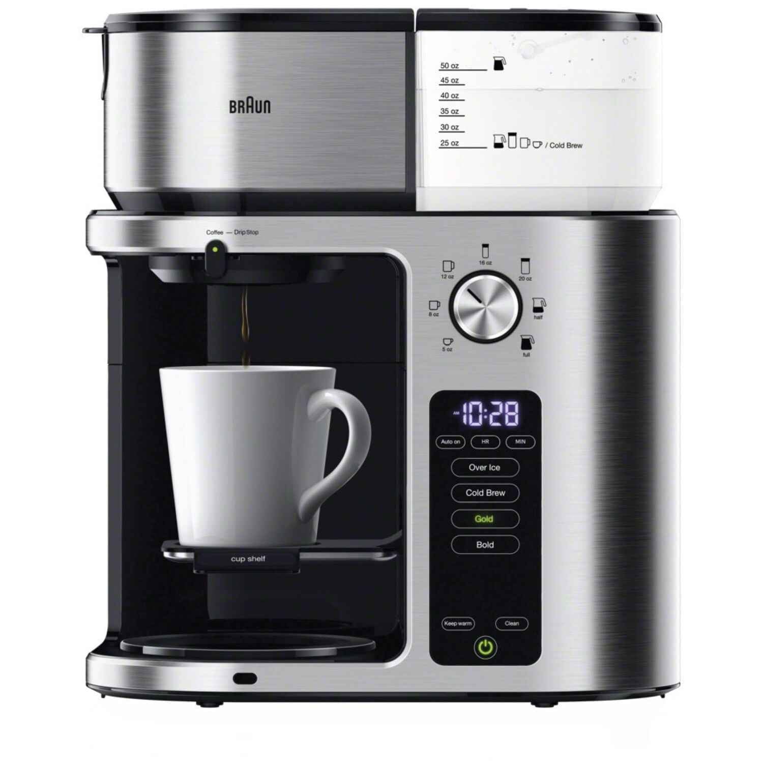 Braun MultiServe Drip Coffee, Single Serve Brewer, KF9270SI