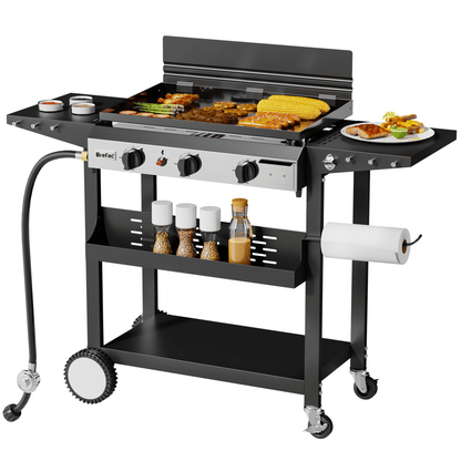 Brefac 3-Burner 23" Outdoor Propane Gas Grill for Camping, Tailgating, BBQ, Parties, Backyard & Patio