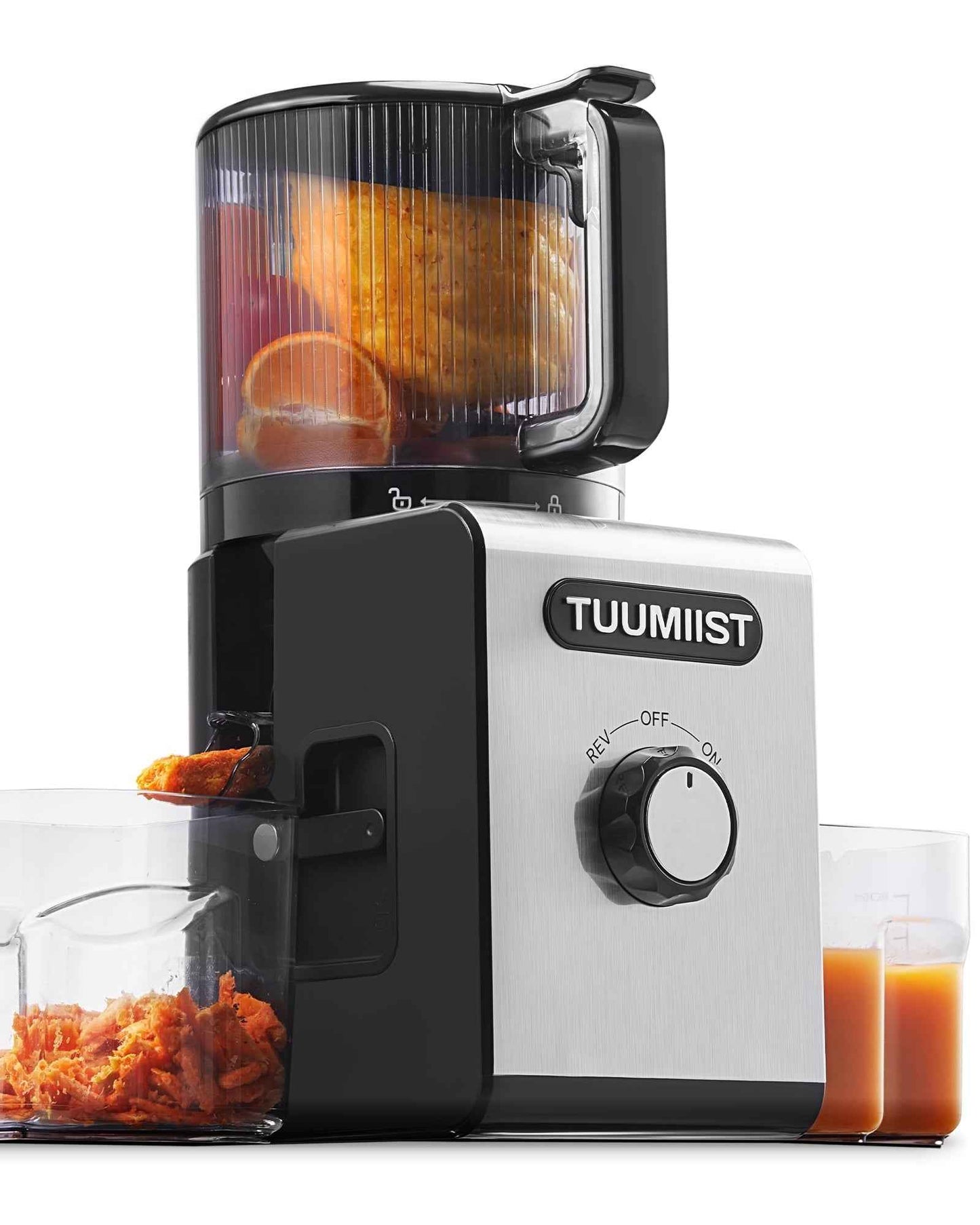 Cold Press Juicer Machines – 6.5'' Large Feed Chute for Whole Fruits & Vegetables, High Juice Yield, Easy To Clean