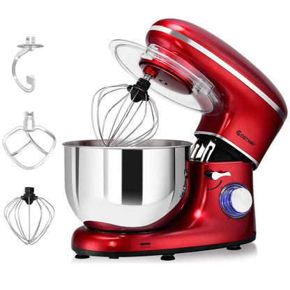 Costway Electric Food Stand Mixer 6 Speed 6.3Qt 660W Tilt-Head Stainless Steel Bowl