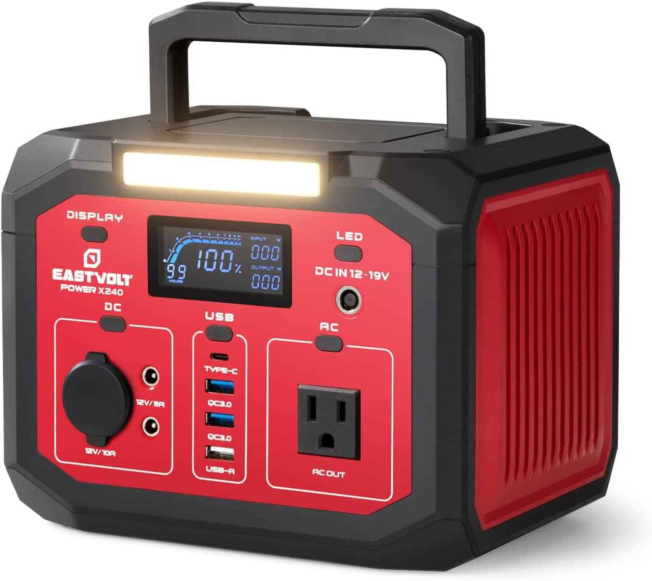 Eastvolt Portable Power Station 240W, 201.6Wh/56000mAh Lithium-Ion Battery with 110V AC Outlet, Solar Generator (Solar Panel Optional) for Emergencies Home and Outdoor Camping