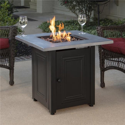 Endless Summer 28-Inch "The Wakefield " Square Propane Gas  Outdoor Fire Pit - Grey & Black