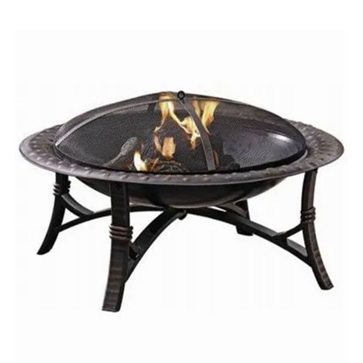 Four Seasons Courtyard 35" Round Wood Burning Fire Bowl w/Fire Grate, Black