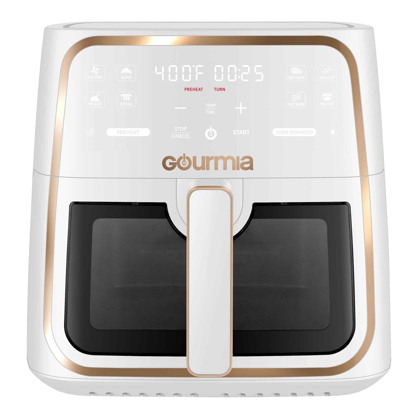 Gourmia 8-Quart Digital Window Air Fryer, with 8 One-Touch Functions, White