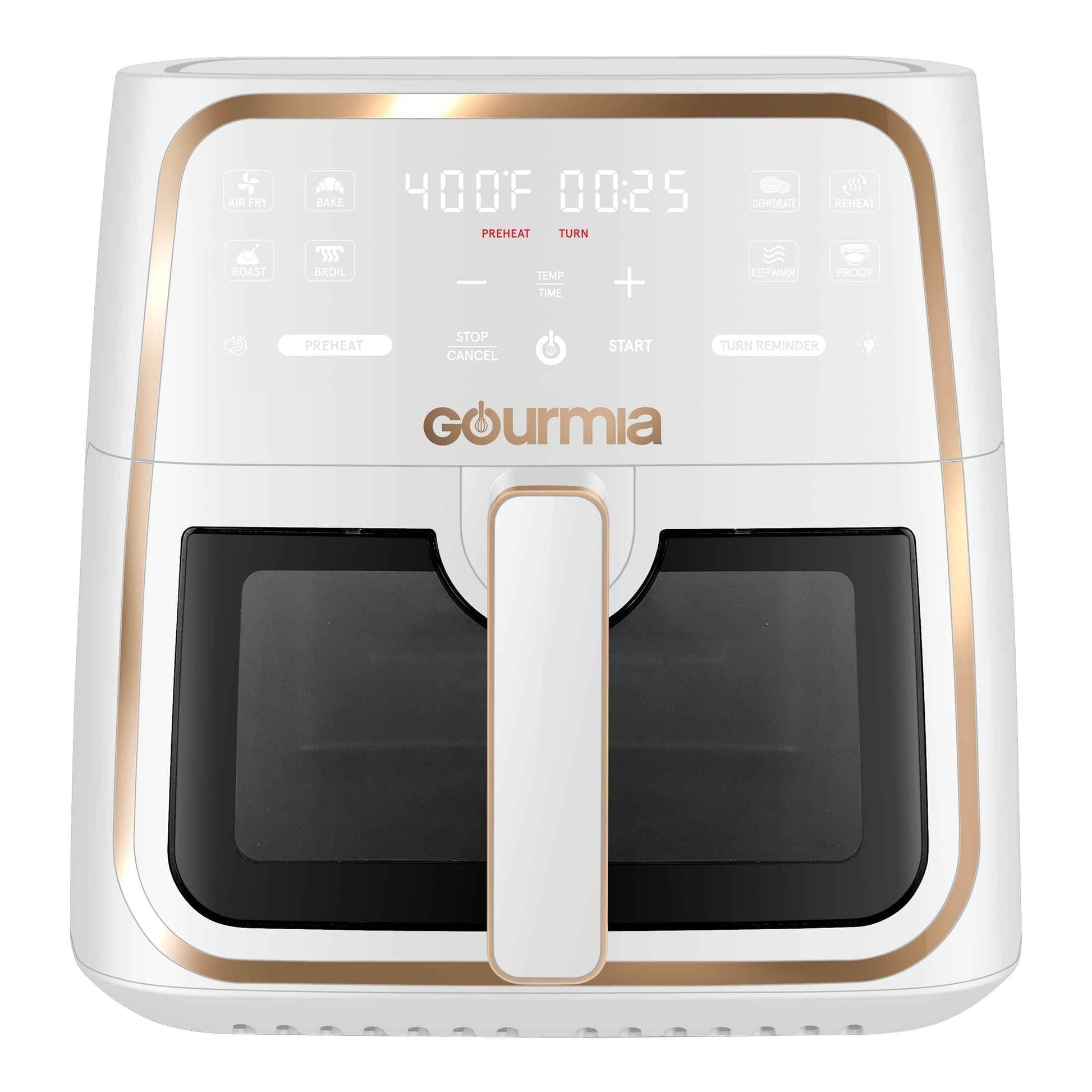Gourmia 8-Quart Digital Window Air Fryer, with 8 One-Touch Functions, White