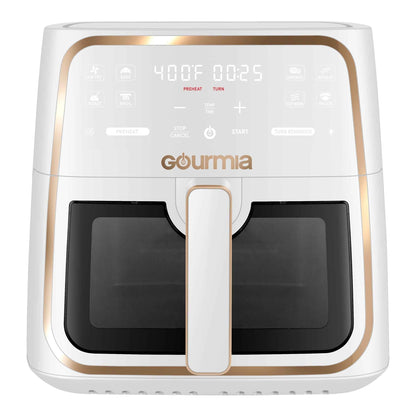 Gourmia 8-Quart Digital Window Air Fryer, with 8 One-Touch Functions, White
