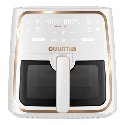 Gourmia 8-Quart Digital Window Air Fryer, with 8 One-Touch Functions, White