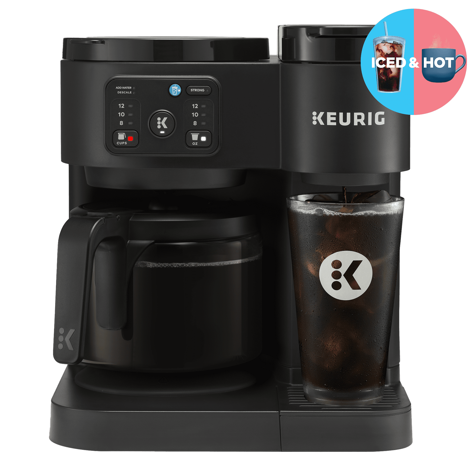 Keurig K-Duo Essentials, Hot & Iced Single-Serve K-Cup Pod Coffee Maker & Carafe, Black