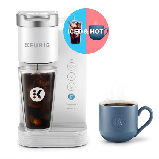 Keurig K-Iced Essentials Plus, Iced and Hot Single-Serve K-Cup Pod Coffee Maker, White