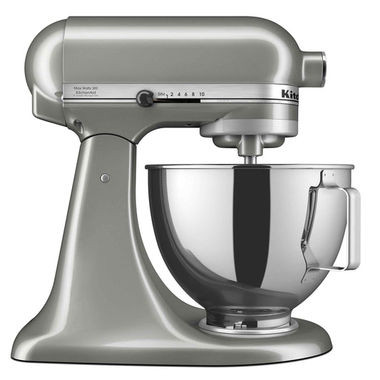 KitchenAid Deluxe Series 4.5 Quart Tilt-Head Stand Mixer with Stainless Bowl, Contour Silver, KSM97CU