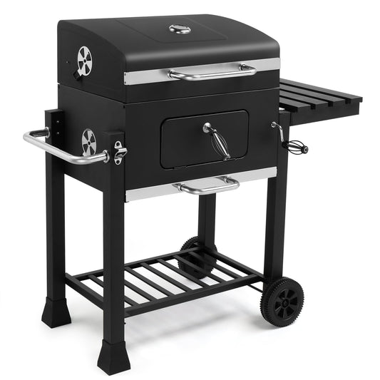 Ktaxon BBQ Grill Outdoor Charcoal Grill Smoker for Patio Backyard,Black