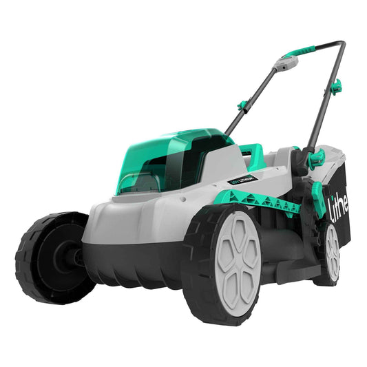 Litheli 20V 13" Cordless Lawn Mower 16.34 in with Brushless Motor + 4.0Ah Battery & Charger 27.3 lb, Manpower driven