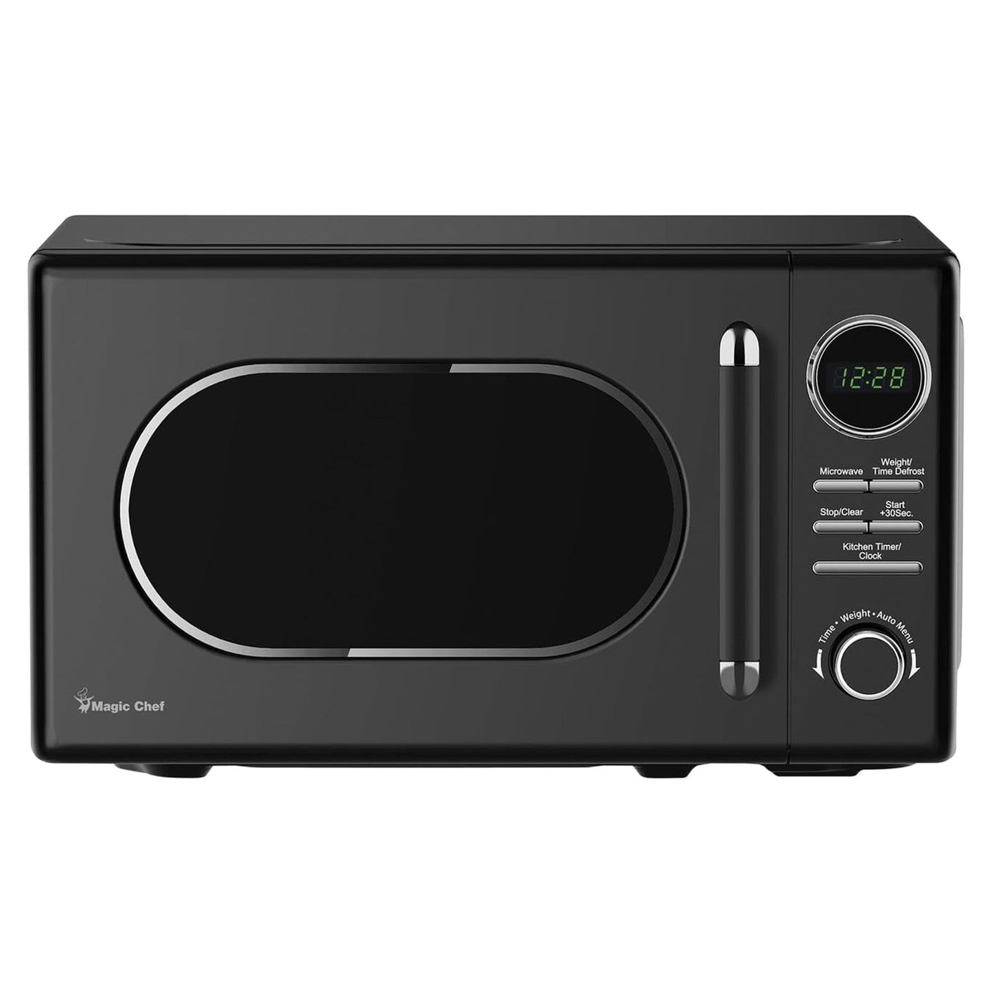 Magic Chef 0.7 Cubic Feet 700W Classic Retro Countertop Microwave, Black
