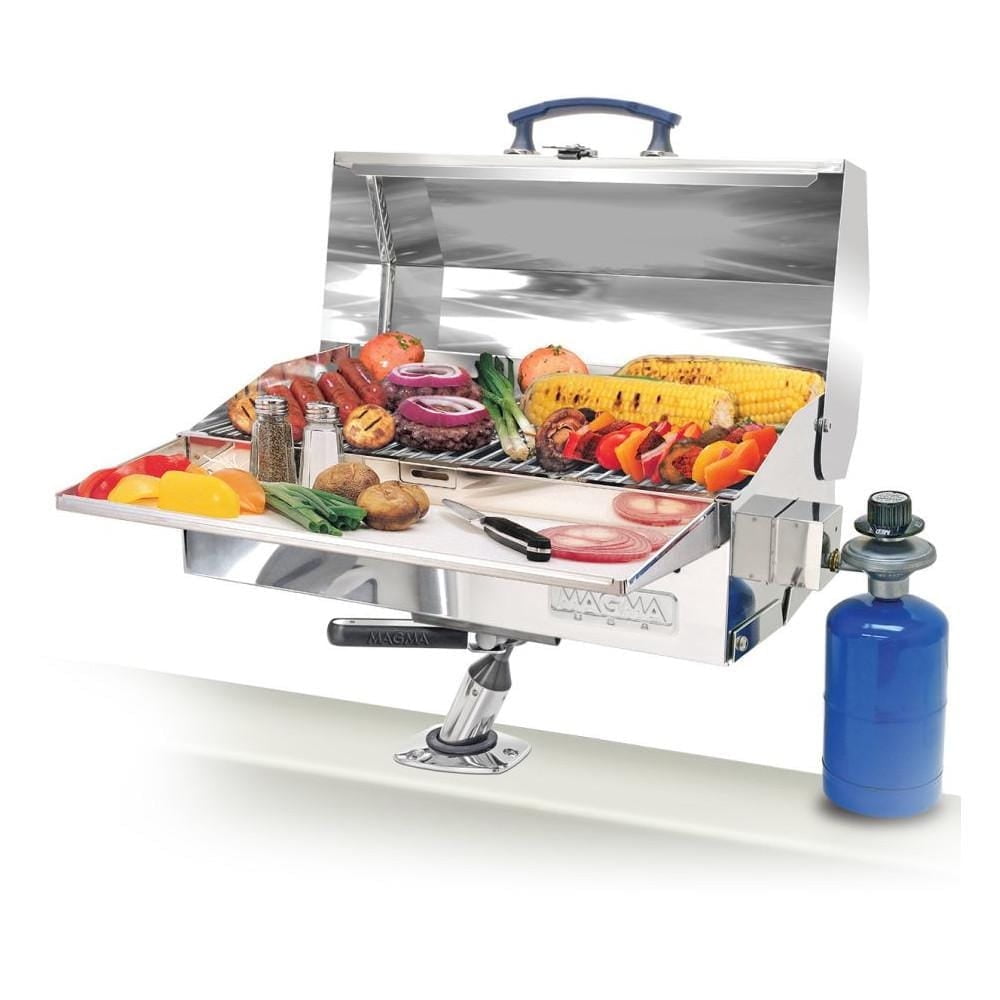 Magma A10-703 Marine Kettle Cabo Gas Grill | Portable Stainless Steel Boat BBQ | Propane Grill for Small Boats & RVs