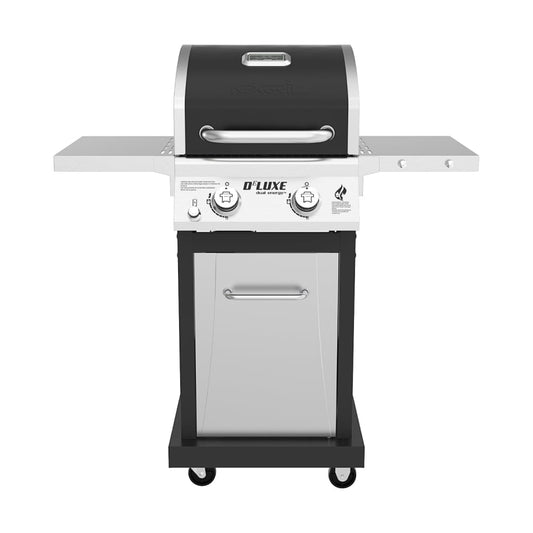 Nexgrill Deluxe 2-Burner Gas Grill with 401 SQ In Grate, 28000 BTUs, Stainless Steel Control Panel & Foldable Side Table, Propane BBQ Grill for Outdoor Cooking, Patios, Backyards and More -720-0864RA