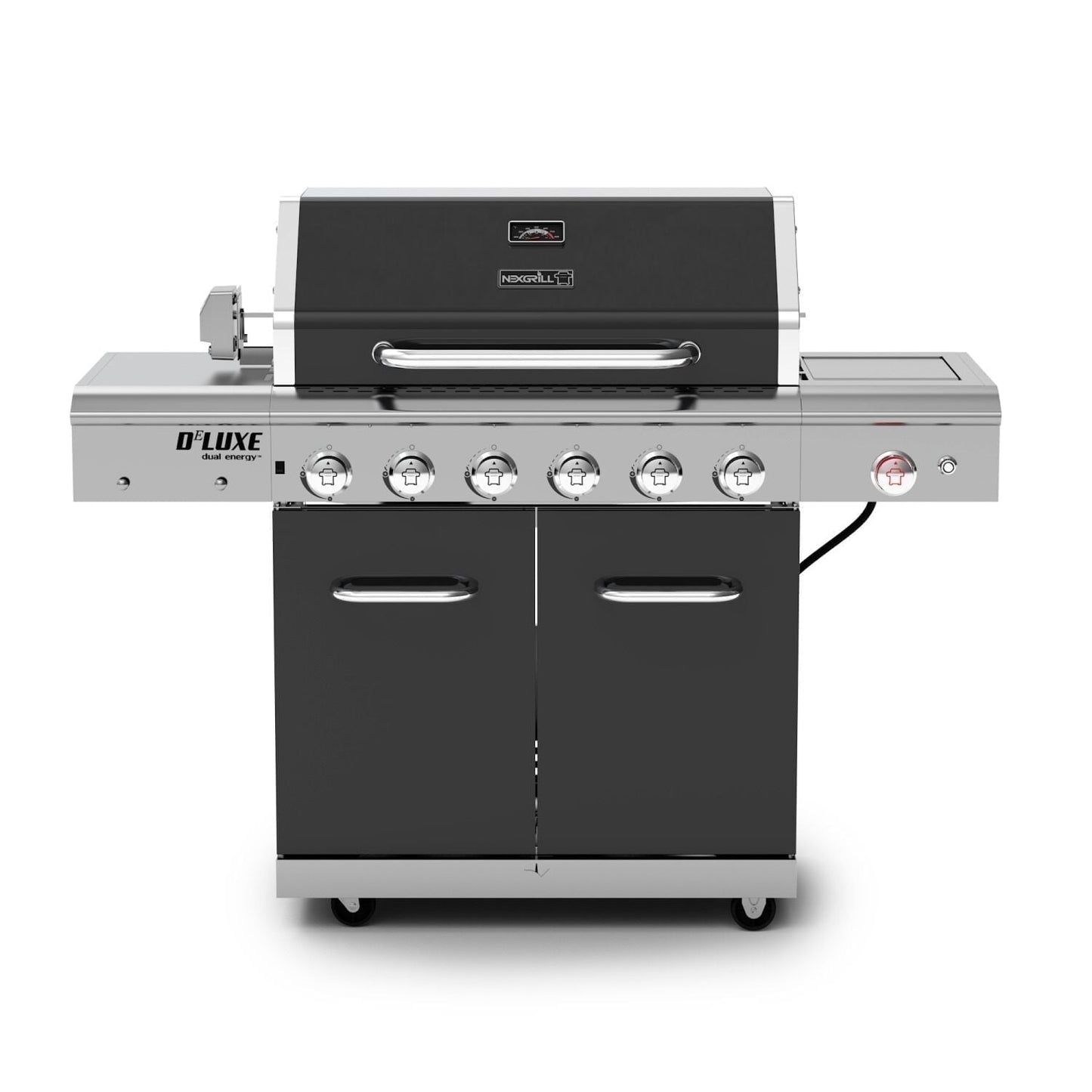 Nexgrill Deluxe 6-Burner Propane Gas Grill with Ceramic Searing Side Burner, Rotisserie Kit, 60,000 BTUs Output, and Stainless Steel Control Panel, BBQ Grill Perfect for Outdoor Gatherings 720-0896B