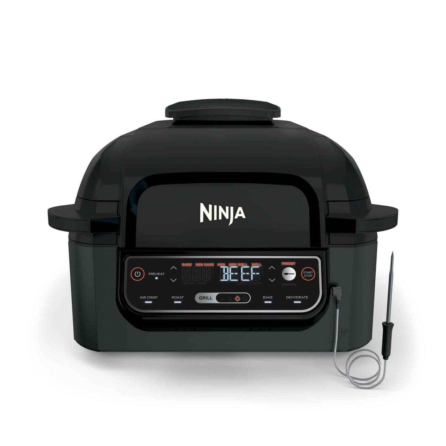 Ninja® Foodi™ Smart 5-in-1 Indoor Grill with 4-Quart Air Fryer, Roast, Bake, Dehydrate, and Smart Cook System, LG451BK