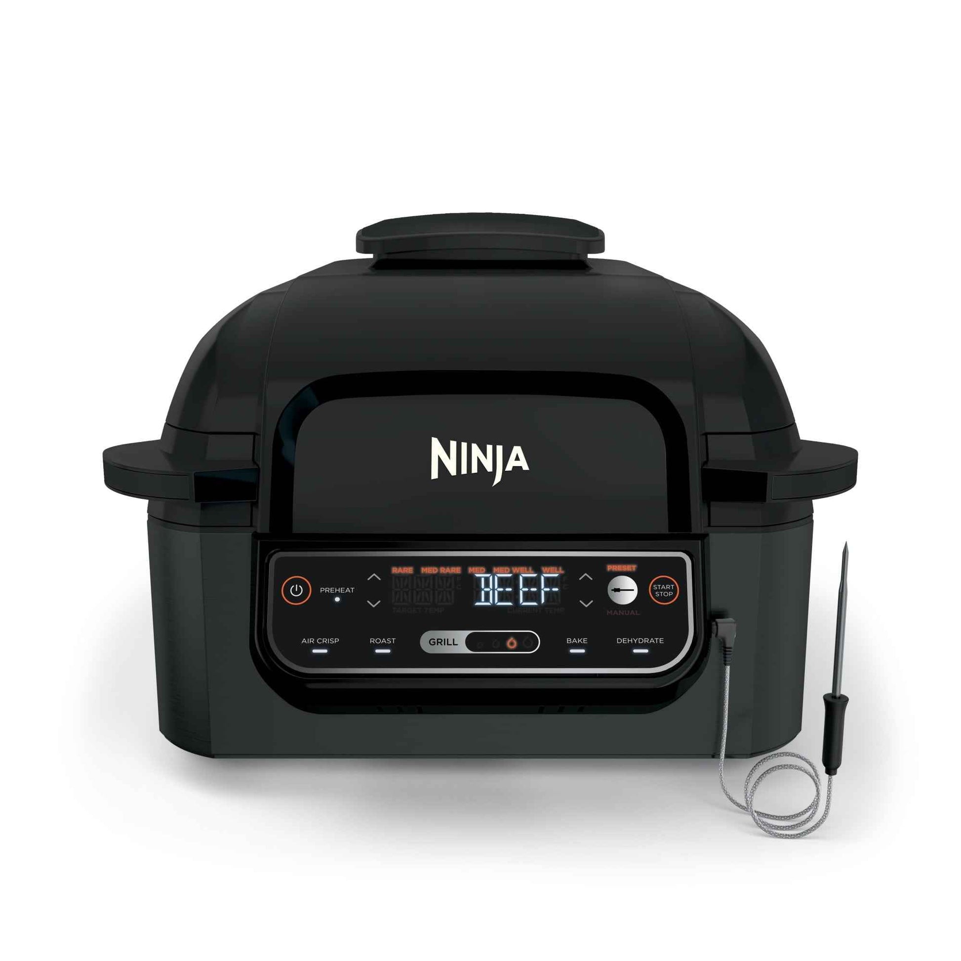 Ninja® Foodi™ Smart 5-in-1 Indoor Grill with 4-Quart Air Fryer, Roast, Bake, Dehydrate, and Smart Cook System, LG451BK