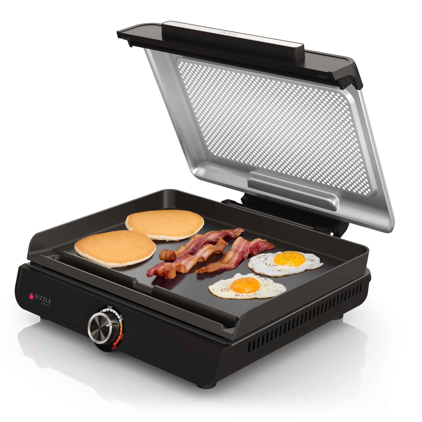 Ninja Sizzle Indoor Griddle, 14", Nonstick, Dishwasher Safe, Easy Cleanup, Black, Stainless Steel, GR100GDL