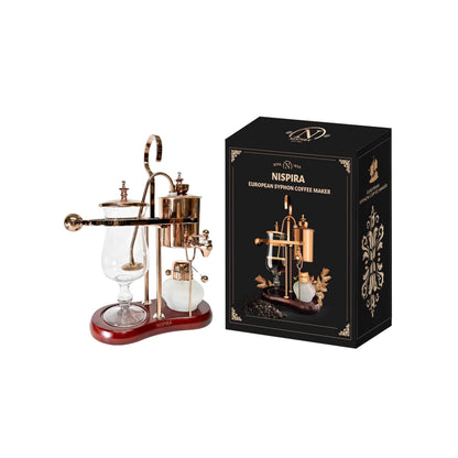 Nispira Belgian Belgium Luxury Royal Family Balance Syphon Siphon Coffee Maker Copper Color, 1 set