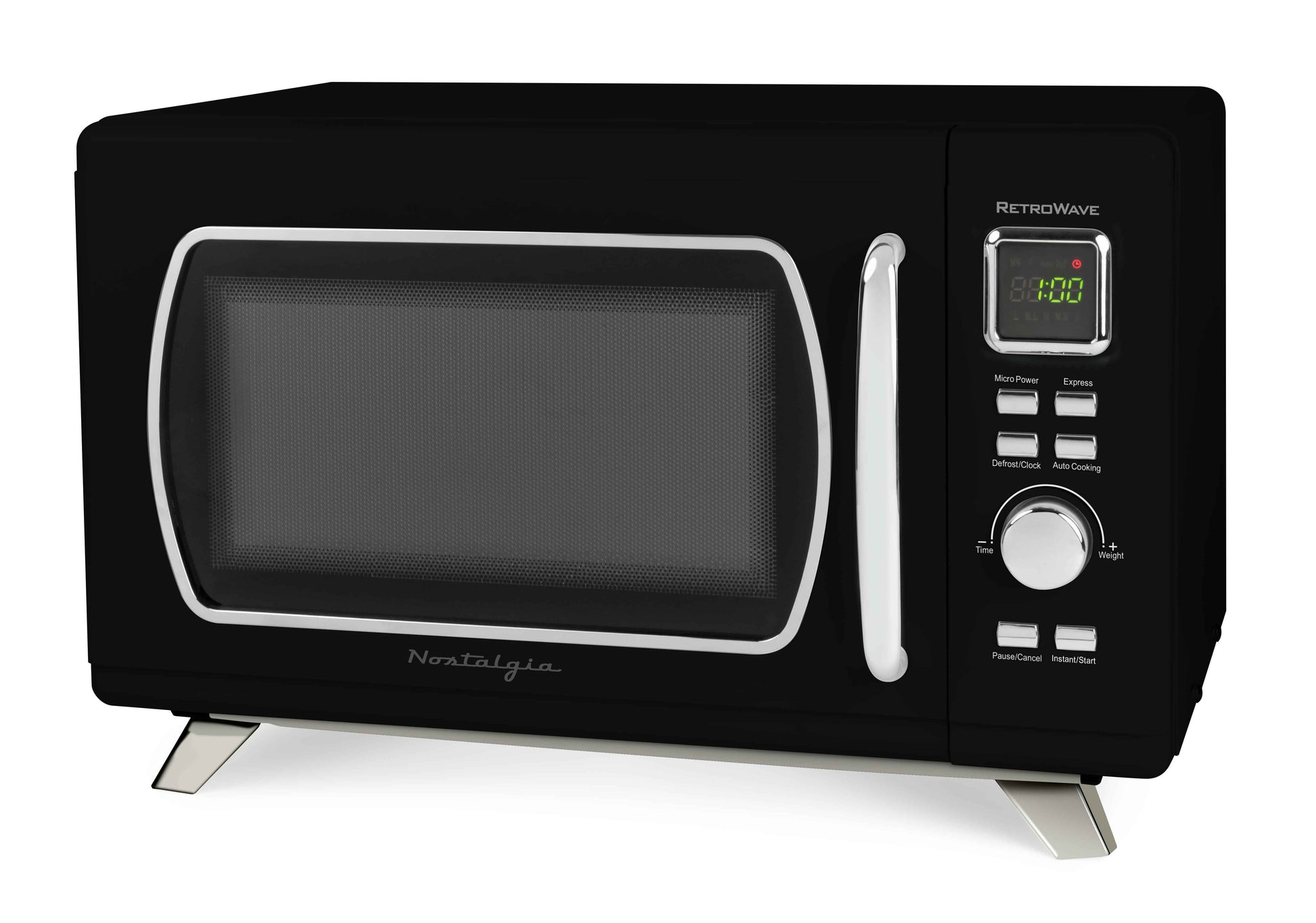 Nostalgia Mid-Century Retro 0.9 Cu. Ft. 900-Watt Microwave Oven, Black