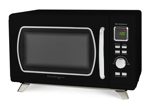 Nostalgia Mid-Century Retro 0.9 Cu. Ft. 900-Watt Microwave Oven, Black