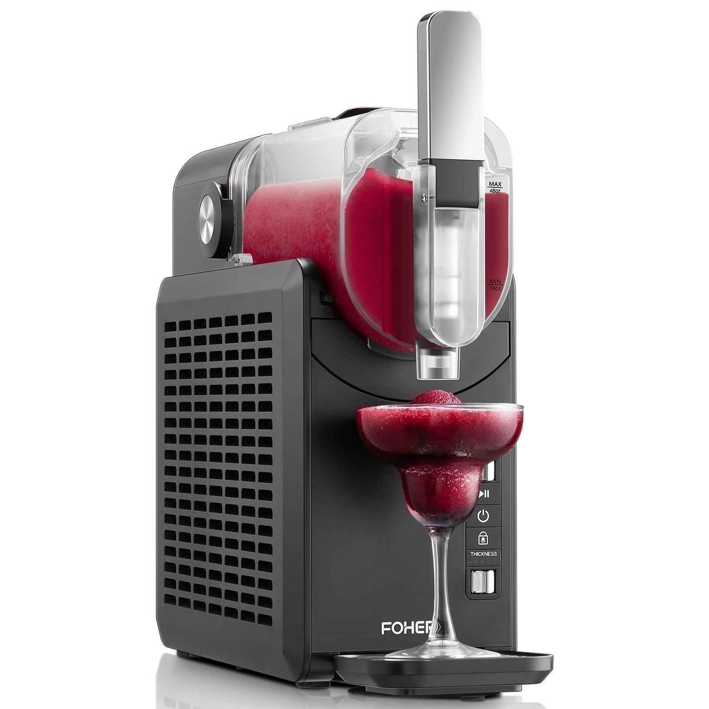 5-in-1 Slushie Machine, No Ice Needed, 15 Min Slushy Machine for Home with Self-Cleaning, Professional Frozen Drink Maker, 5 Preset Programs, Frozen Margaritas, Frappés, Milkshakes, and More, FOHERE