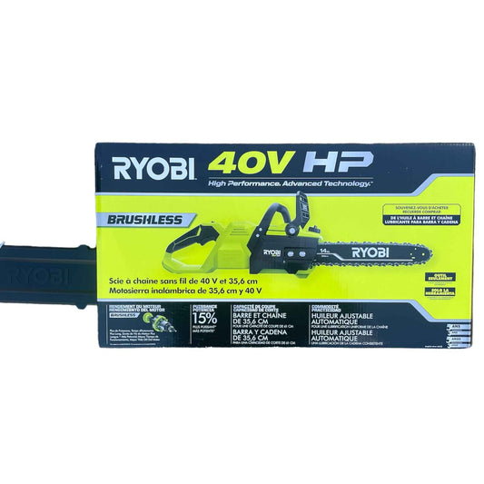RYOBI Cordless 40V Battery 14 in. Bar Chainsaw Outdoor Bare Tool