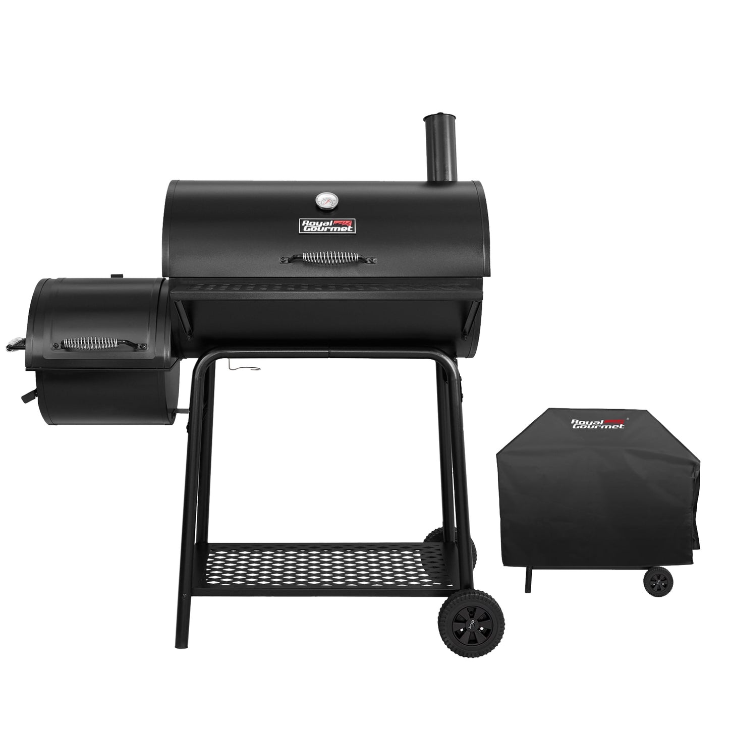 Royal Gourmet CC1830FC 30" Charcoal Grill with Offset Smoker, With Cover