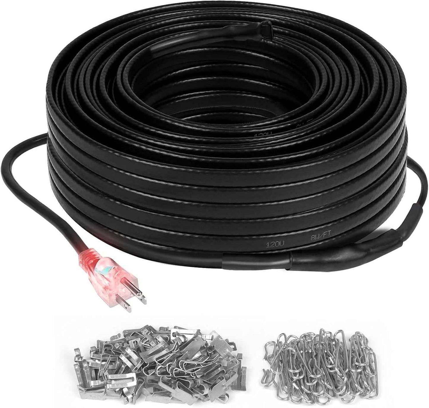 Rylpoint 100FT Heat Tape for Water Pipes, Roof Snow De-Icing, RV  Heating Cable,120 Volt 8W/ft