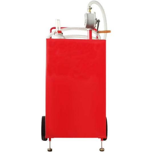 SKYSHALO VV-SYJYC-OI2, 30 Gallon Gasoline Diesel Portable Fuel Caddy Manuel Transfer Pump Red