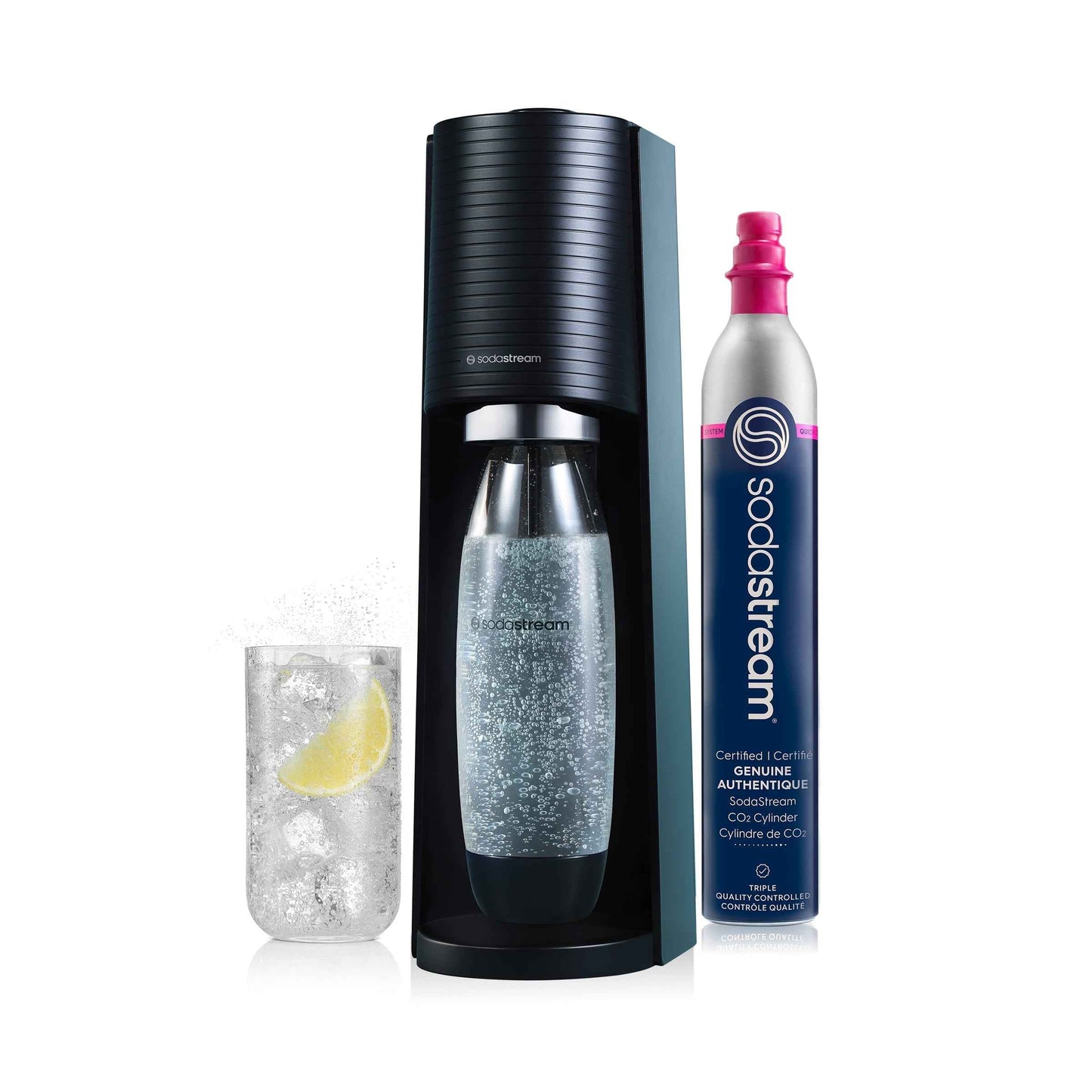 SodaStream Terra (Black) Sparkling Water Maker with CO2 and Carbonating Bottle