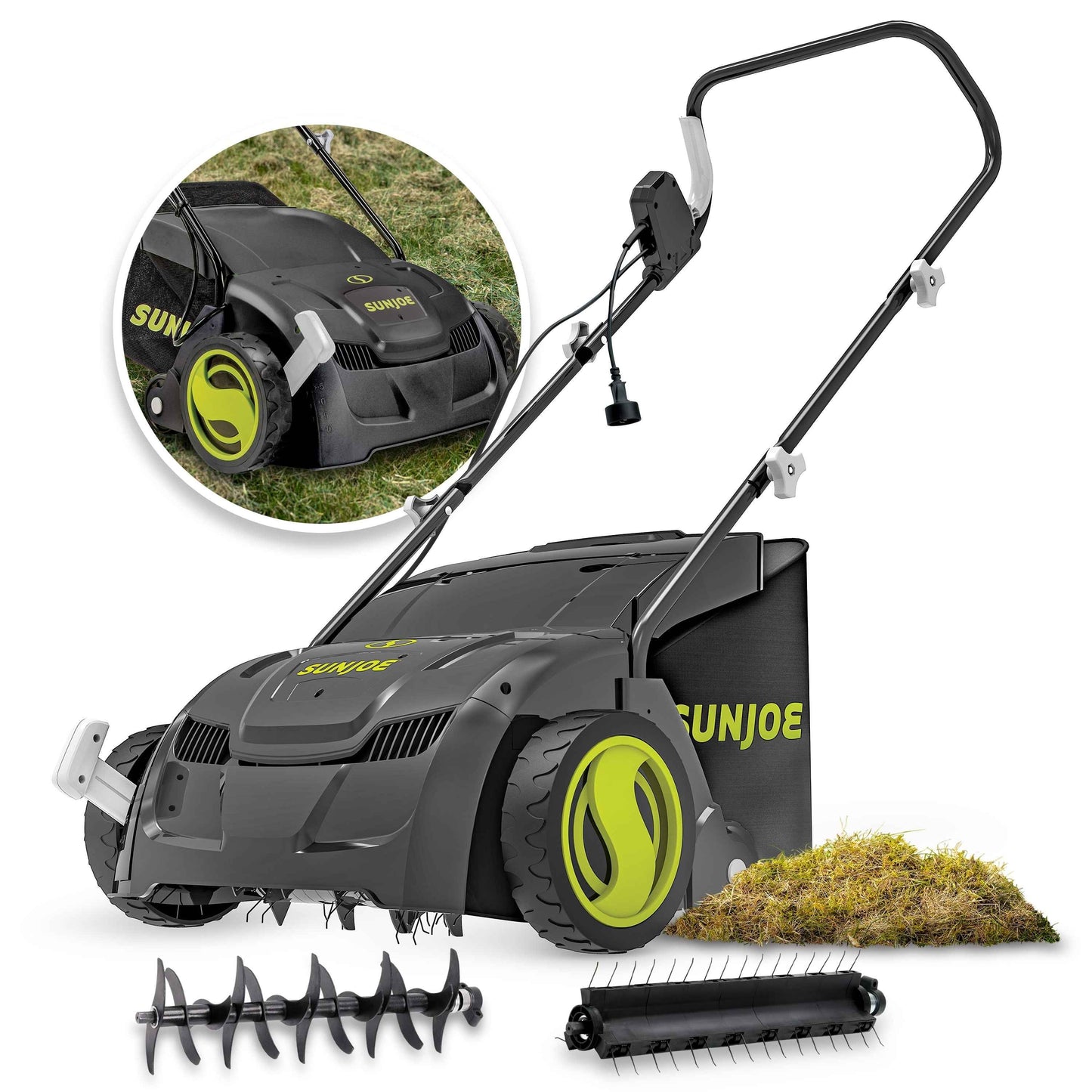 Sun Joe 12 Amp Electric Dethatcher and Scarifier with 8 Gallon Bag