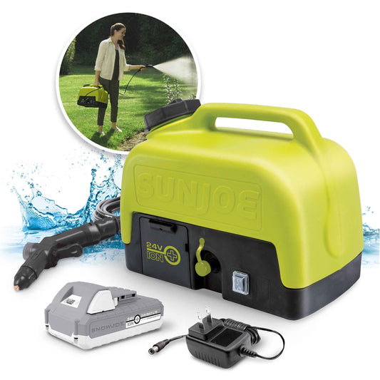 Sun Joe 24V Cordless Portable Sink/Shower Spray Washer, 5-Gallon, 2.0-Ah Battery + Charger