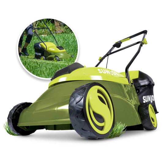 Sun Joe 28V Cordless 14" Brushless Push Walk-Behind Lawn Mower, Adjustable Cutting Height
