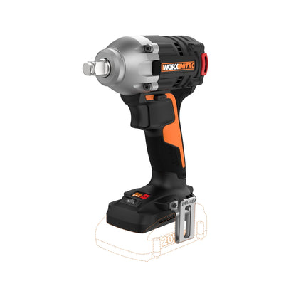 Worx Nitro WX272L.9 20V Power Share 1/2" Cordless Impact Wrench with Brushless Motor (Tool Only) Battery and Charger Not Included