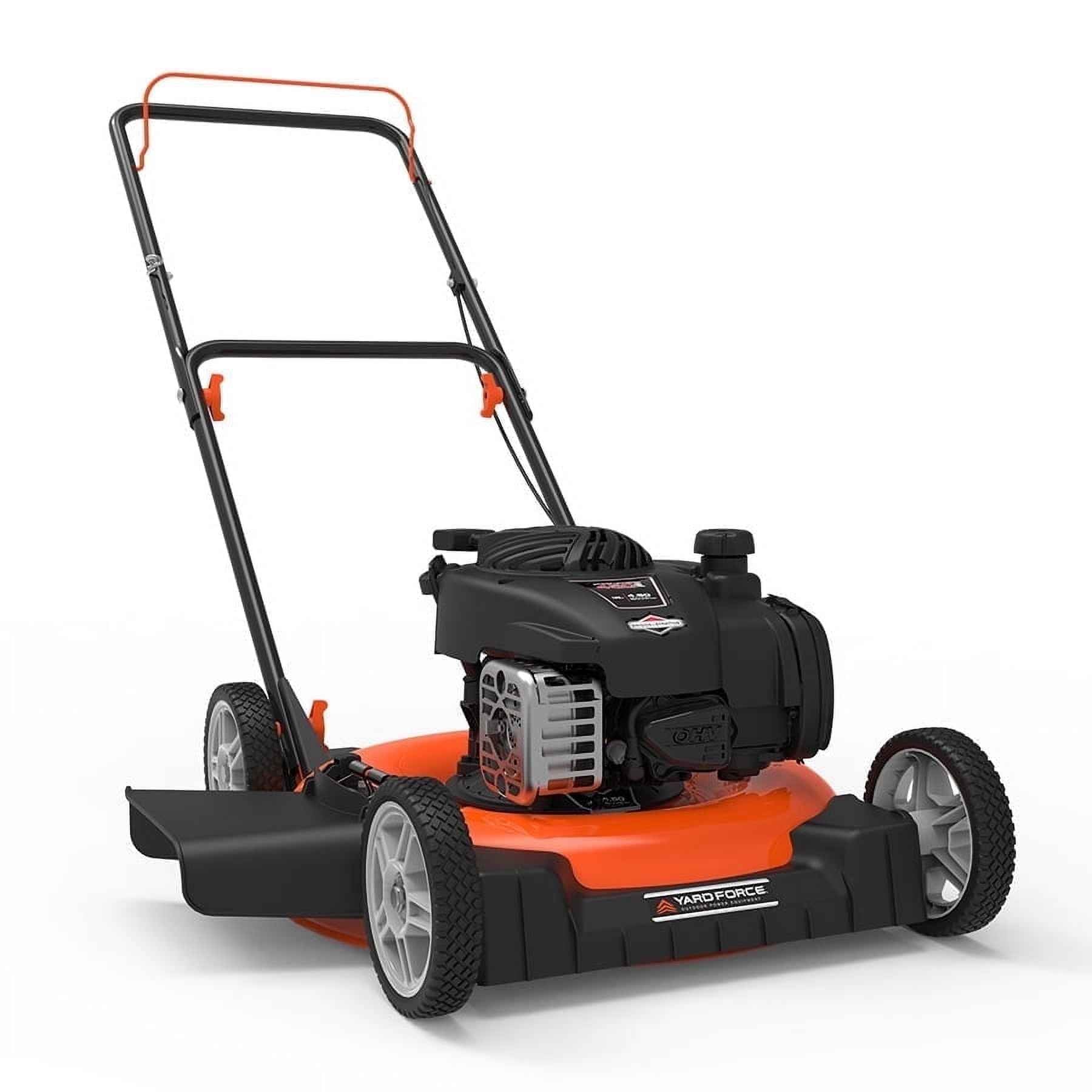 Yard Force YF21-SD-TW 21" Gas Lawn Mower, 125cc Made in the USA Briggs & Stratton® e450 engine,  Adjustable Cutting Heights, 20" Cutting Path, 7" Wheels, TCI Ignition 2-year warranty