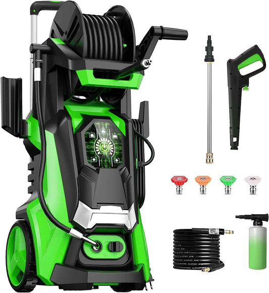 Zimtown Electric Pressure Washer, 3800PSI Max 2.6GPM Smart High Pressure Power Washer, Touch Screen 3 Gear Level