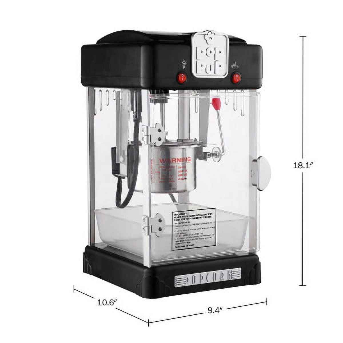 Great Northern Popcorn 2.5oz Pop Pup Popcorn Machine for Home, Black