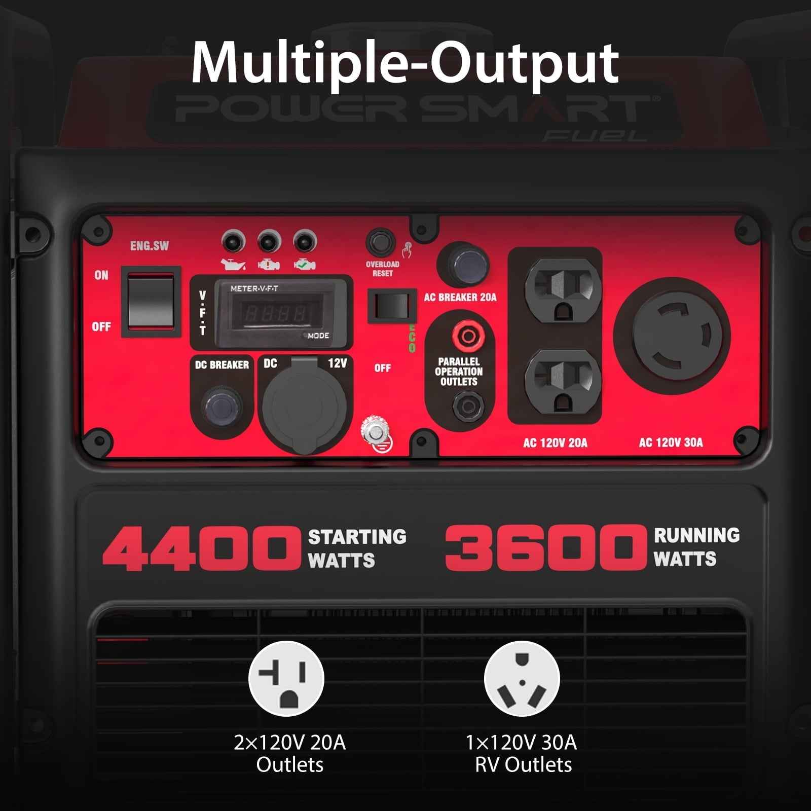 PowerSmart 4400-Watt Powered for Outdoor and Home Use, EPA Compliant Gas Portable Inverter Generator