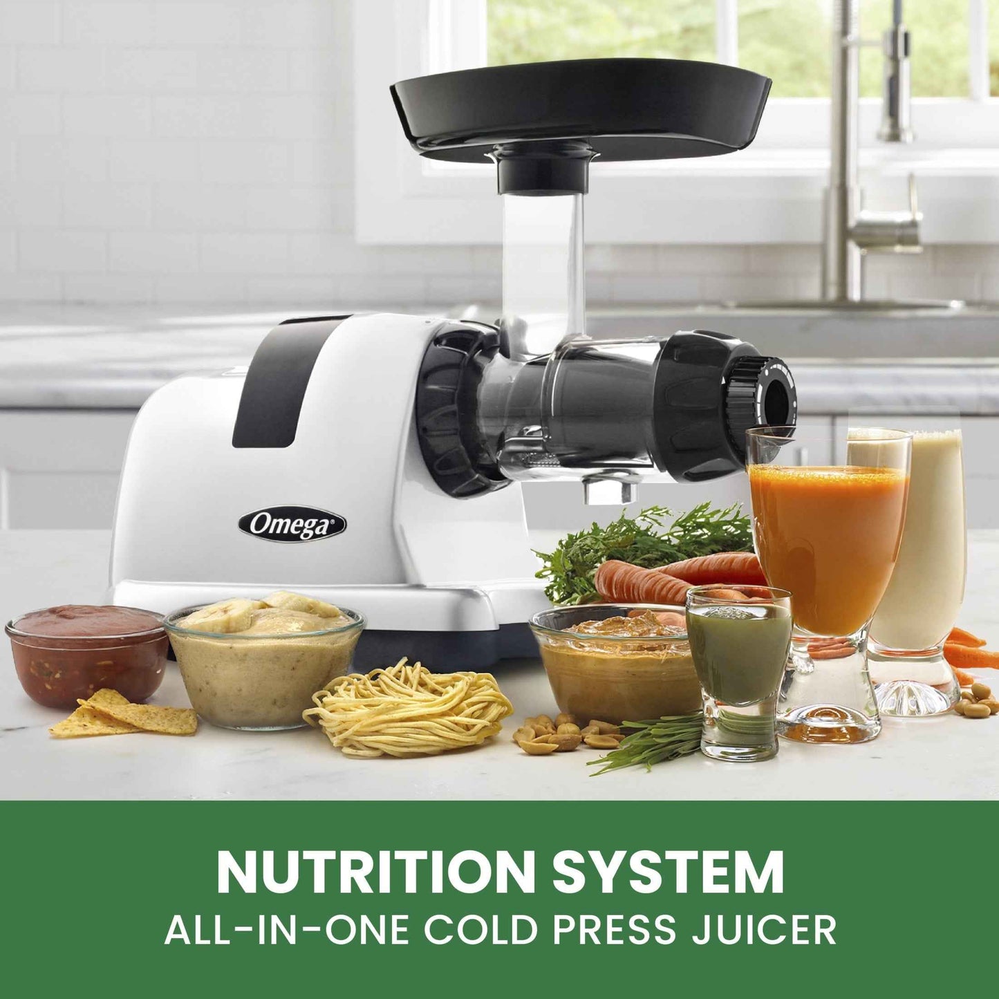 Omega All in One Nutrition System Cold Press Juicer, in Silver (J8006HDS)
