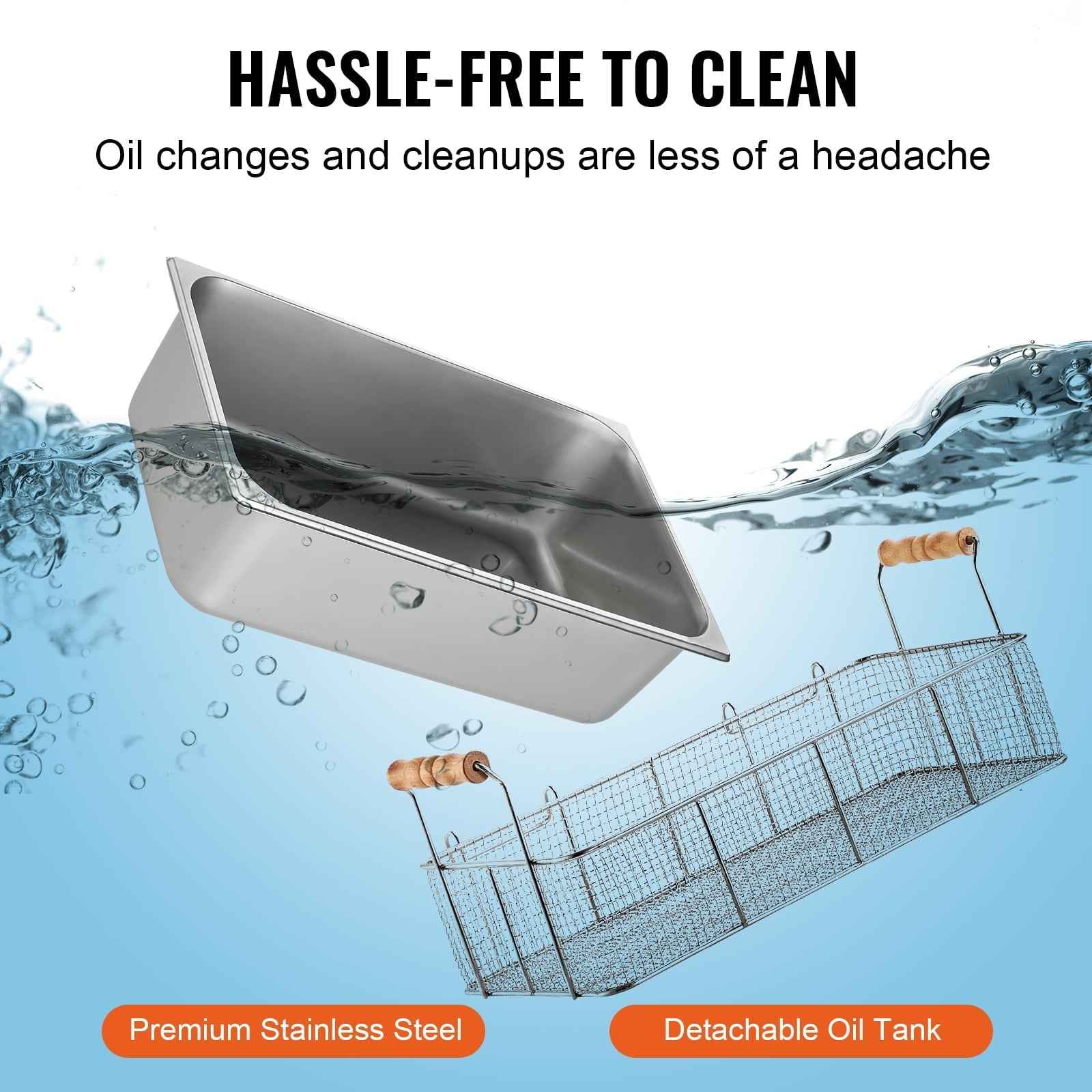 KFFKFF Electric Deep Fryer for Commercial Use, 3000W, with Triple Baskets, 18Qt/17L Capacity, Stainless Steel, Countertop Design, Ideal for Restaurants and Kitchens, Silver