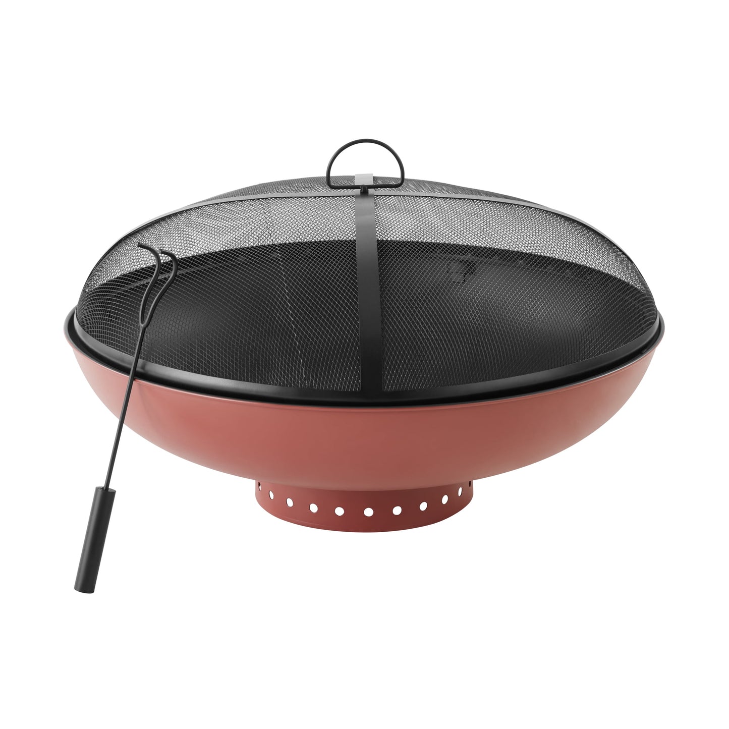 Mainstays 32" Round Terra-Cotta & Black High-Resistance Finish Steel Fire Pit