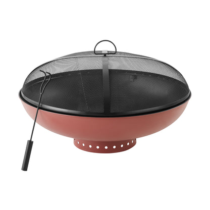 Mainstays 32" Round Terra-Cotta & Black High-Resistance Finish Steel Fire Pit