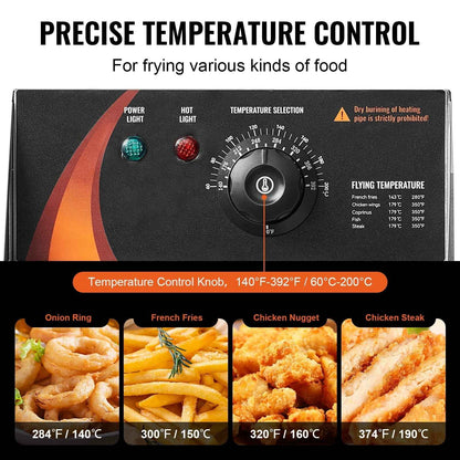 KFFKFF Electric Deep Fryer for Commercial Use, 3000W, with Triple Baskets, 18Qt/17L Capacity, Stainless Steel, Countertop Design, Ideal for Restaurants and Kitchens, Silver